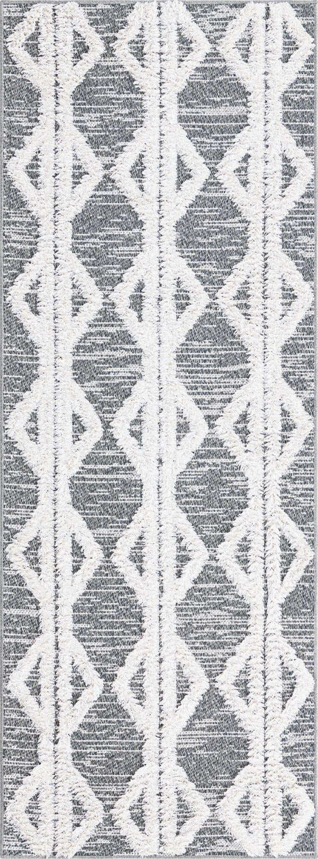 Anthracite Gray 2' 3 x 6' Sabrina Soto Casa Runner Area Rug 100% Cotton Geometric Pattern All Natural Material Eco Friendly Carpet for Sale at Rug Engine