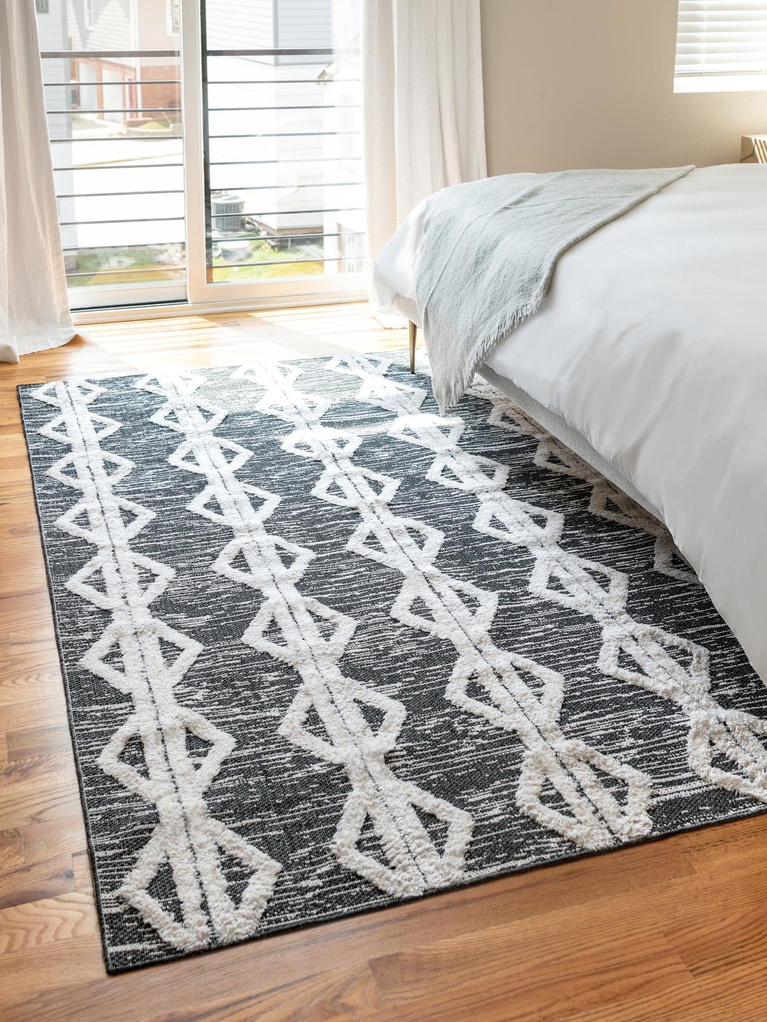 Black 1' 3 x 1' 4 Sabrina Soto Casa Sample Area Rug 100% Cotton Geometric Pattern All Natural Material Eco Friendly Carpet for Sale at Rug Engine