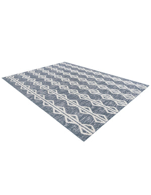 Navy Blue 9' 10 x 12' Sabrina Soto Casa Rectangle Area Rug 100% Cotton Geometric Pattern All Natural Material Eco Friendly Carpet for Sale at Rug Engine