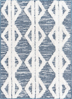 Navy Blue 2' 4 x 3' Sabrina Soto Casa Rectangle Area Rug 100% Cotton Geometric Pattern All Natural Material Eco Friendly Carpet for Sale at Rug Engine