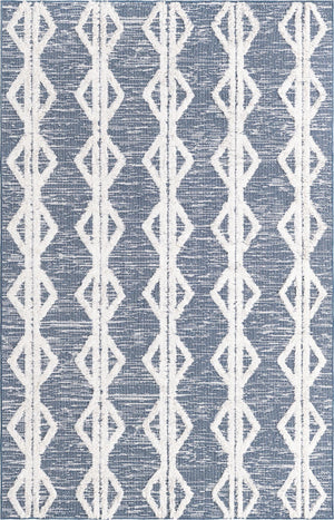 Navy Blue 1' 4 x 1' 4 Sabrina Soto Casa Sample Area Rug 100% Cotton Geometric Pattern All Natural Material Eco Friendly Carpet for Sale at Rug Engine