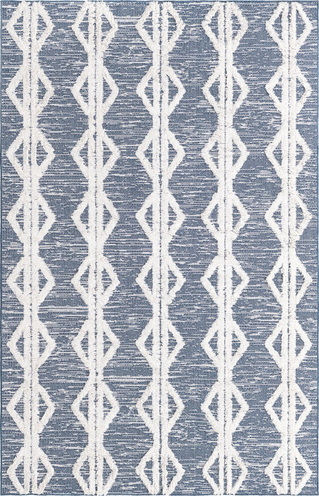 Navy Blue 1' 4 x 1' 4 Sabrina Soto Casa Sample Area Rug 100% Cotton Geometric Pattern All Natural Material Eco Friendly Carpet for Sale at Rug Engine