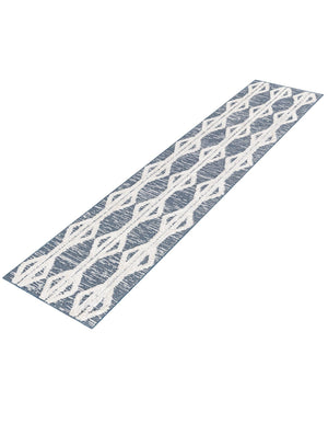 Navy Blue 2' 4 x 8' Sabrina Soto Casa Runner Area Rug 100% Cotton Geometric Pattern All Natural Material Eco Friendly Carpet for Sale at Rug Engine