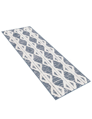 Navy Blue 2' 4 x 6' Sabrina Soto Casa Runner Area Rug 100% Cotton Geometric Pattern All Natural Material Eco Friendly Carpet for Sale at Rug Engine