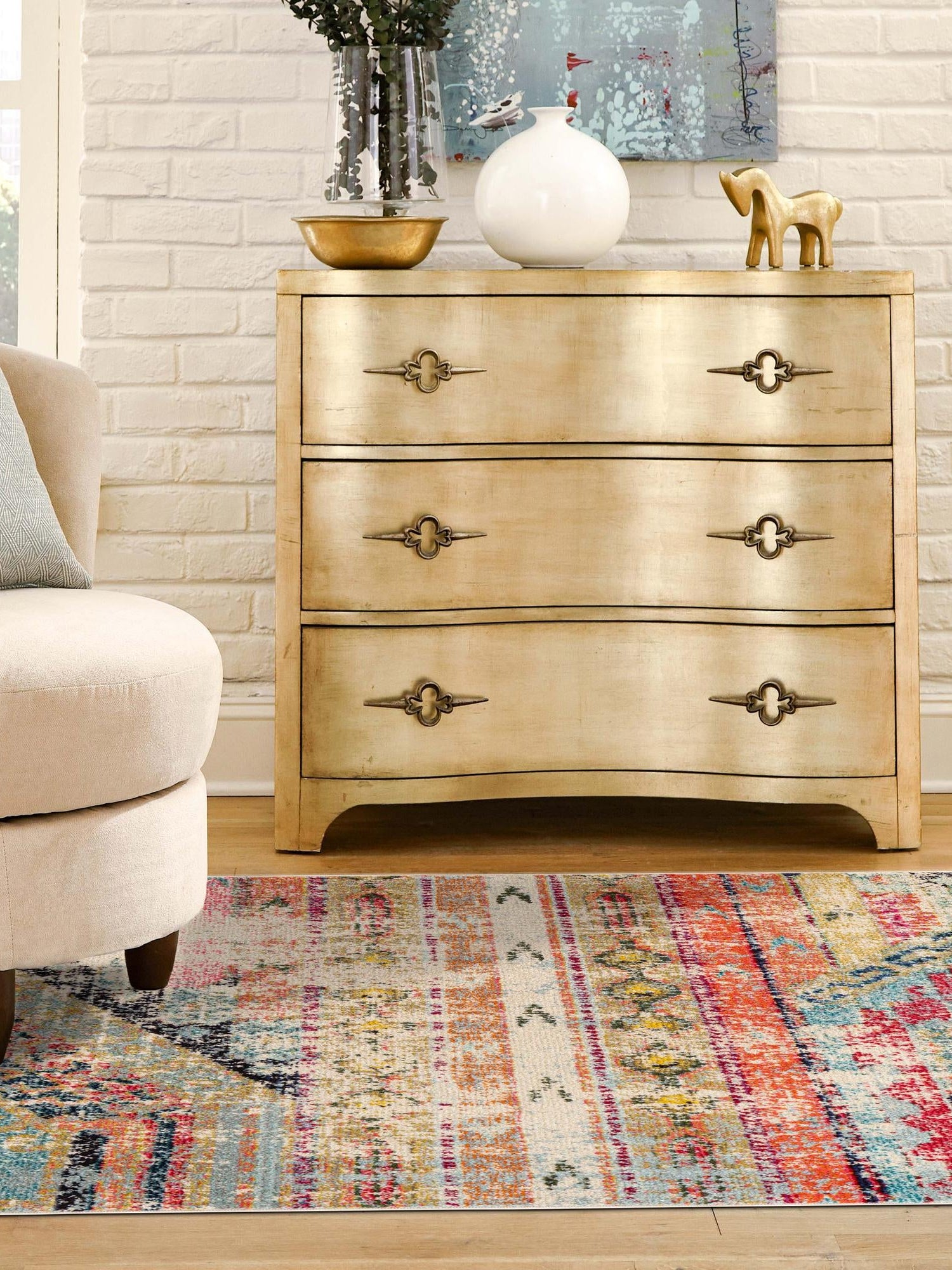 Multicolor 5' x 5' Sedona Square Area Rug