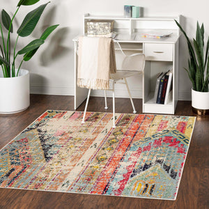 Multicolor 4' x 4' Sedona Square Area Rug