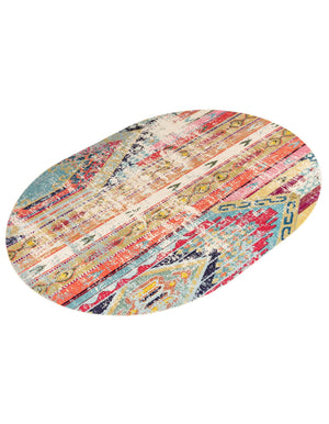 Multicolor 7' 11 x 10' Sedona Oval Area Rug Durable Long Lasting Carpet for Living Rooms, Kitchen, Bedrooms, Office Space, Dorms for Sale at Rug Engine