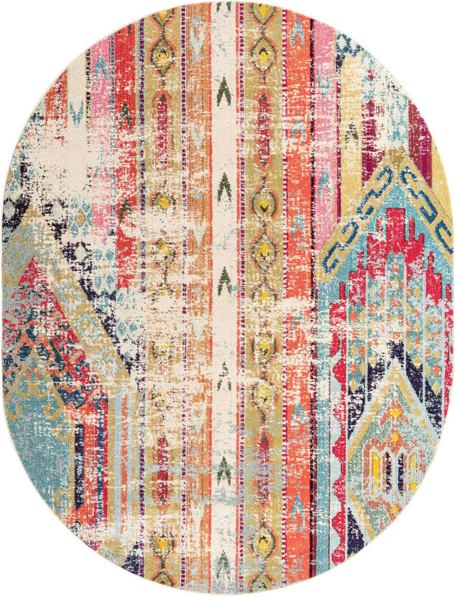 Multicolor 7' 11 x 10' Sedona Oval Area Rug Durable Long Lasting Carpet for Living Rooms, Kitchen, Bedrooms, Office Space, Dorms for Sale at Rug Engine