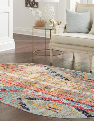 Multicolor 7' 11 x 10' Sedona Oval Area Rug Durable Long Lasting Carpet for Living Rooms, Kitchen, Bedrooms, Office Space, Dorms for Sale at Rug Engine