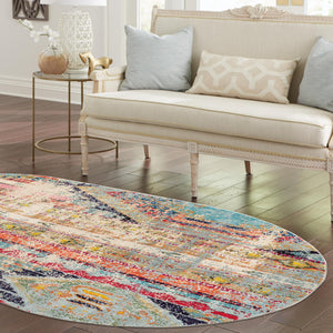 Multicolor 7' 11 x 10' Sedona Oval Area Rug Durable Long Lasting Carpet for Living Rooms, Kitchen, Bedrooms, Office Space, Dorms for Sale at Rug Engine