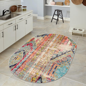 Multicolor 7' 11 x 10' Sedona Oval Area Rug Durable Long Lasting Carpet for Living Rooms, Kitchen, Bedrooms, Office Space, Dorms for Sale at Rug Engine
