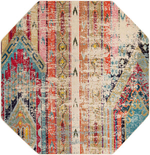 Multicolor 7' 11 x 7' 11 Sedona Octagon Area Rug Durable Long Lasting Carpet for Living Rooms, Kitchen, Bedrooms, Office Space, Dorms for Sale at Rug Engine