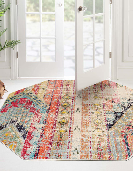 Multicolor 7' 11 x 7' 11 Sedona Octagon Area Rug
