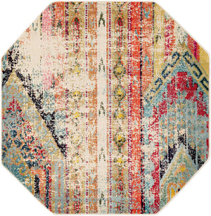 Multicolor 5' x 5' Sedona Octagon Area Rug Durable Long Lasting Carpet for Living Rooms, Kitchen, Bedrooms, Office Space, Dorms for Sale at Rug Engine