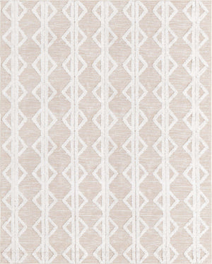 Beige 9' 10 x 12' Sabrina Soto Casa Rectangle Area Rug 100% Cotton Geometric Pattern All Natural Material Eco Friendly Carpet for Sale at Rug Engine