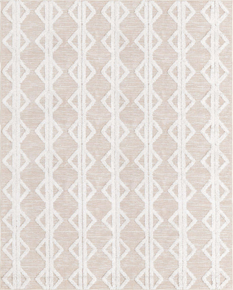 Beige 9' 10 x 12' Sabrina Soto Casa Rectangle Area Rug 100% Cotton Geometric Pattern All Natural Material Eco Friendly Carpet for Sale at Rug Engine