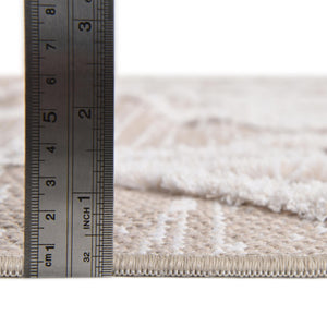 Beige 2' 3 x 3' Sabrina Soto Casa Rectangle Area Rug 100% Cotton Geometric Pattern All Natural Material Eco Friendly Carpet for Sale at Rug Engine