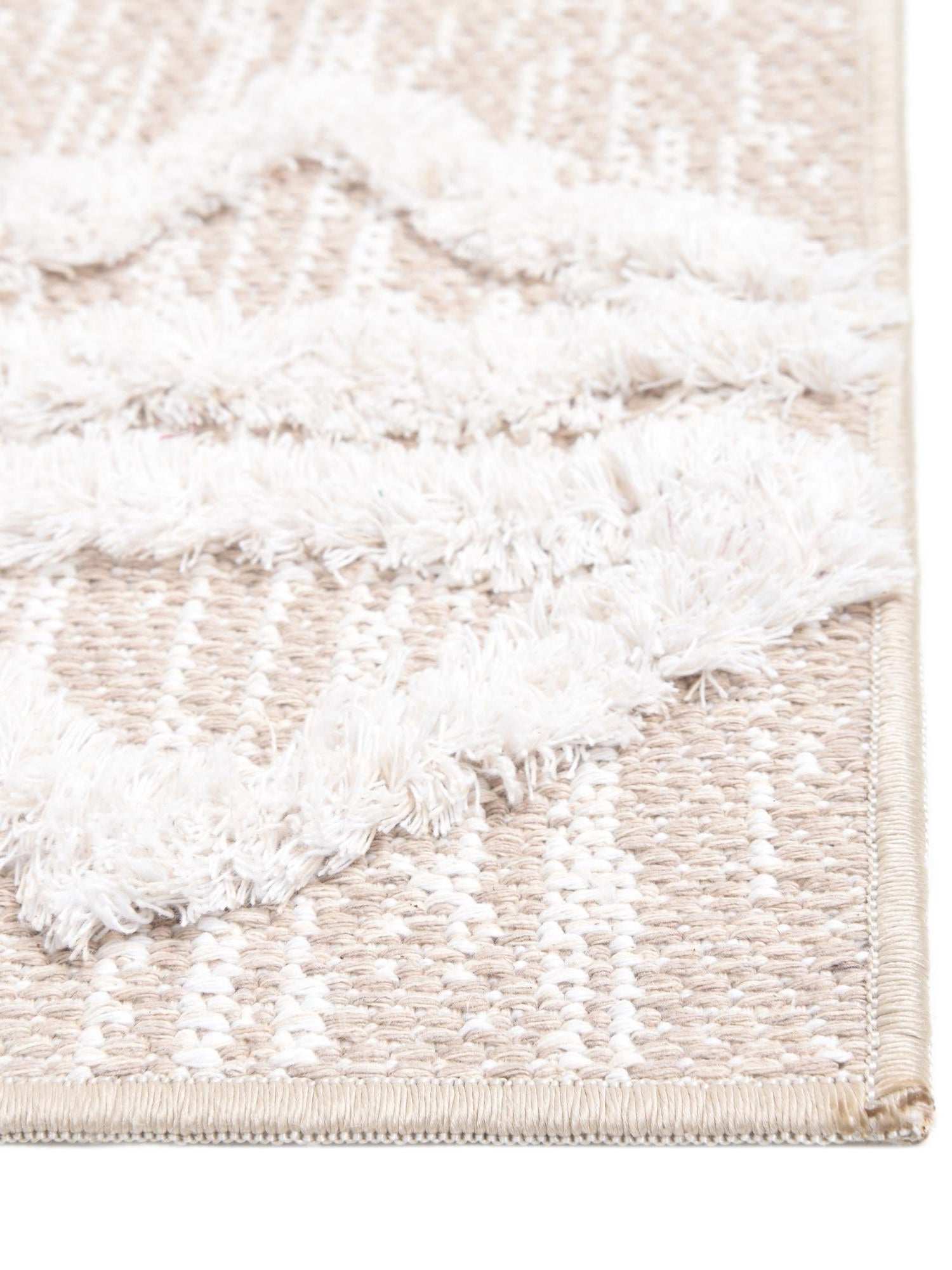 Beige 8' 3 x 10' Sabrina Soto Casa Rectangle Area Rug 100% Cotton Geometric Pattern All Natural Material Eco Friendly Carpet for Sale at Rug Engine