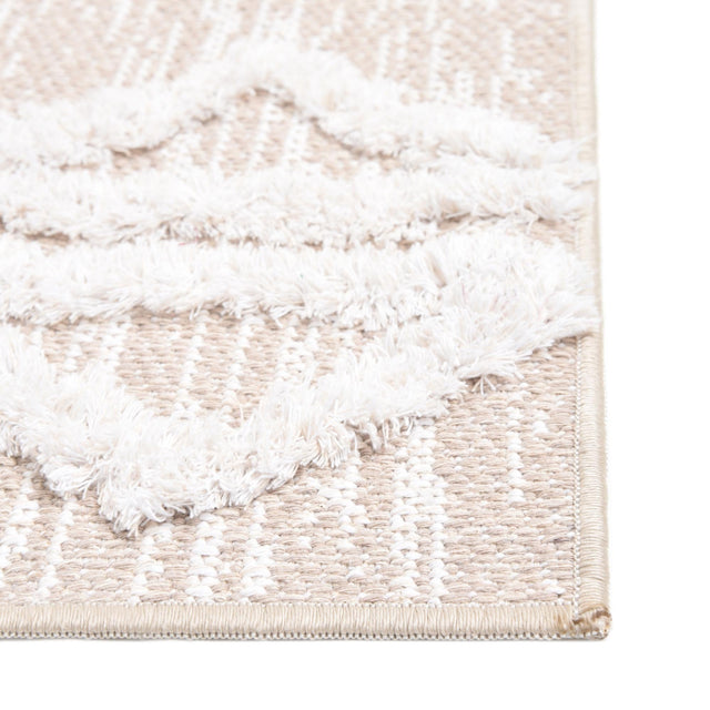 Beige 8' 3 x 10' Sabrina Soto Casa Rectangle Area Rug 100% Cotton Geometric Pattern All Natural Material Eco Friendly Carpet for Sale at Rug Engine