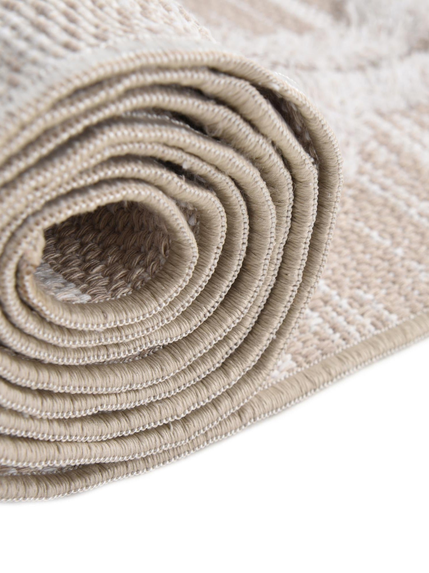Beige 5' 3 x 8' Sabrina Soto Casa Rectangle Area Rug 100% Cotton Geometric Pattern All Natural Material Eco Friendly Carpet for Sale at Rug Engine