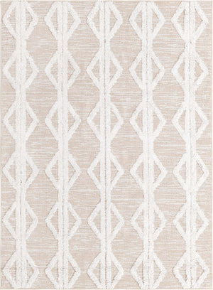 Beige 4' 5 x 6' Sabrina Soto Casa Rectangle Area Rug 100% Cotton Geometric Pattern All Natural Material Eco Friendly Carpet for Sale at Rug Engine