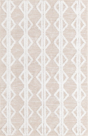 Beige 1' 3 x 1' 4 Sabrina Soto Casa Sample Area Rug 100% Cotton Geometric Pattern All Natural Material Eco Friendly Carpet for Sale at Rug Engine