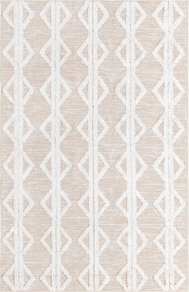 Beige 1' 3 x 1' 4 Sabrina Soto Casa Sample Area Rug 100% Cotton Geometric Pattern All Natural Material Eco Friendly Carpet for Sale at Rug Engine