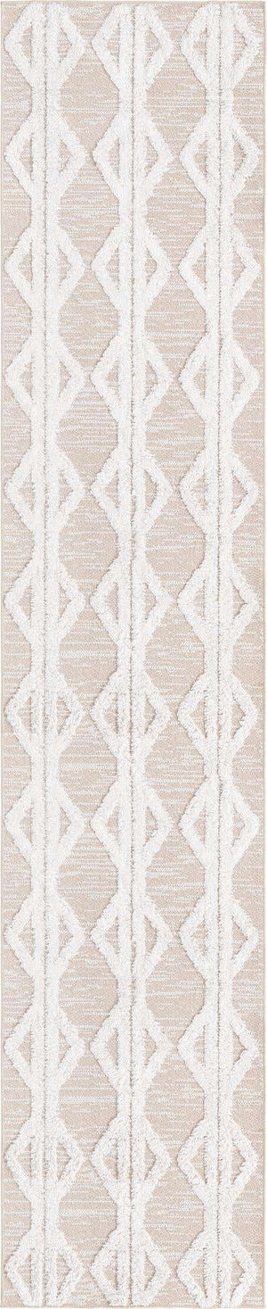 Beige 2' 7 x 12' Sabrina Soto Casa Runner Area Rug 100% Cotton Geometric Pattern All Natural Material Eco Friendly Carpet for Sale at Rug Engine