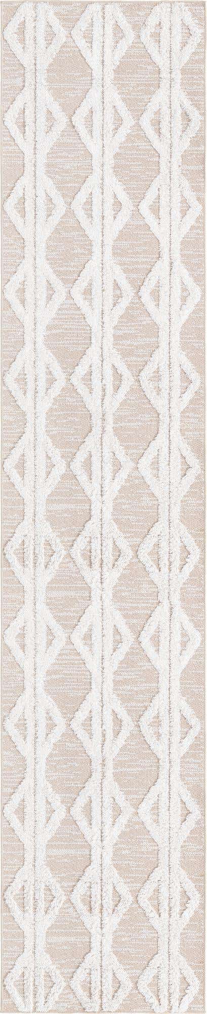 Beige 2' 7 x 12' Sabrina Soto Casa Runner Area Rug 100% Cotton Geometric Pattern All Natural Material Eco Friendly Carpet for Sale at Rug Engine