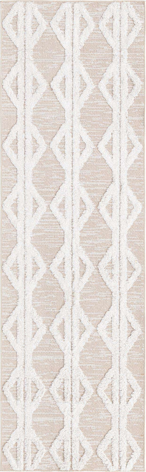 Beige 2' 3 x 8' Sabrina Soto Casa Runner Area Rug 100% Cotton Geometric Pattern All Natural Material Eco Friendly Carpet for Sale at Rug Engine