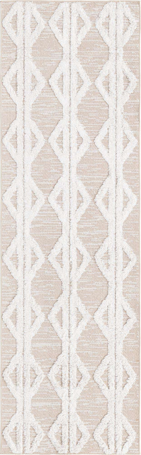 Beige 2' 3 x 8' Sabrina Soto Casa Runner Area Rug 100% Cotton Geometric Pattern All Natural Material Eco Friendly Carpet for Sale at Rug Engine