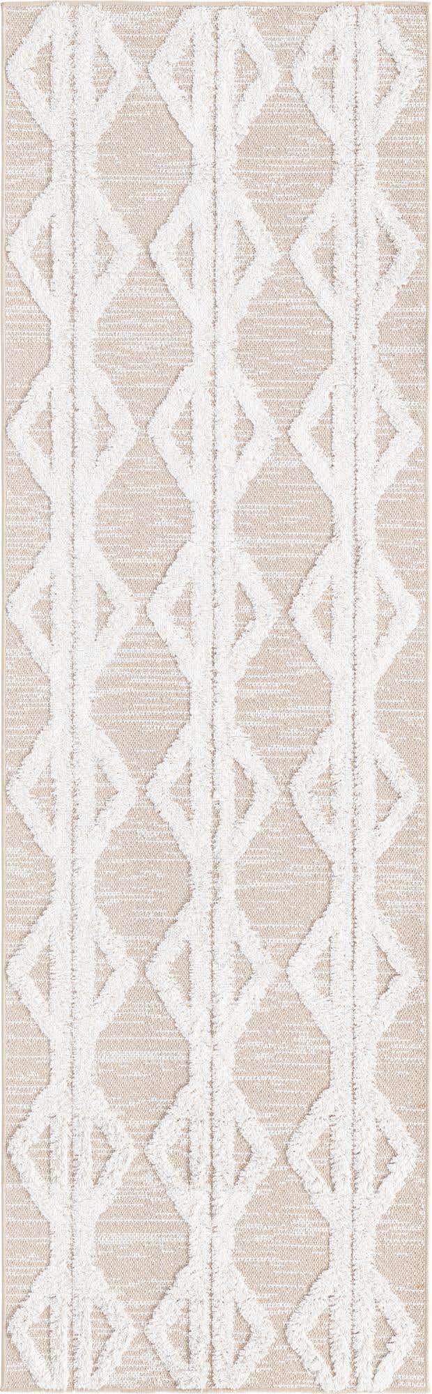 Beige 2' 3 x 8' Sabrina Soto Casa Runner Area Rug 100% Cotton Geometric Pattern All Natural Material Eco Friendly Carpet for Sale at Rug Engine