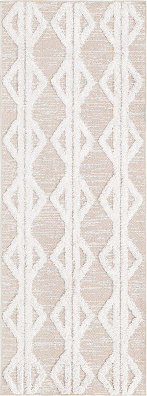 Beige 2' 3 x 6' Sabrina Soto Casa Runner Area Rug 100% Cotton Geometric Pattern All Natural Material Eco Friendly Carpet for Sale at Rug Engine