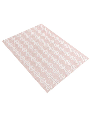 Pink 9' 10 x 12' Sabrina Soto Casa Rectangle Area Rug 100% Cotton Geometric Pattern All Natural Material Eco Friendly Carpet for Sale at Rug Engine