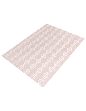 Pink 9' 10 x 12' Sabrina Soto Casa Rectangle Area Rug 100% Cotton Geometric Pattern All Natural Material Eco Friendly Carpet for Sale at Rug Engine