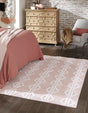 Pink 2' 3 x 3' Sabrina Soto Casa Rectangle Area Rug 100% Cotton Geometric Pattern All Natural Material Eco Friendly Carpet for Sale at Rug Engine