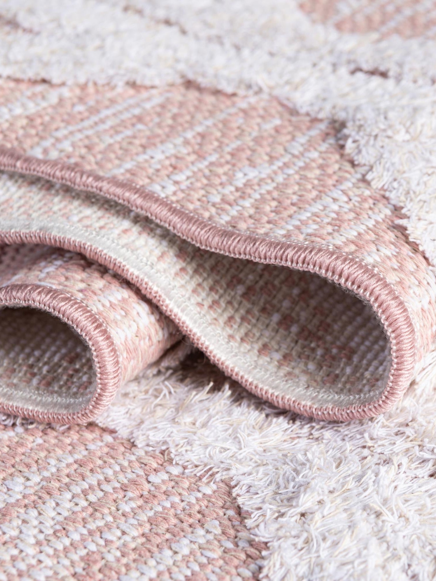 Pink 9' 10 x 12' Sabrina Soto Casa Rectangle Area Rug 100% Cotton Geometric Pattern All Natural Material Eco Friendly Carpet for Sale at Rug Engine
