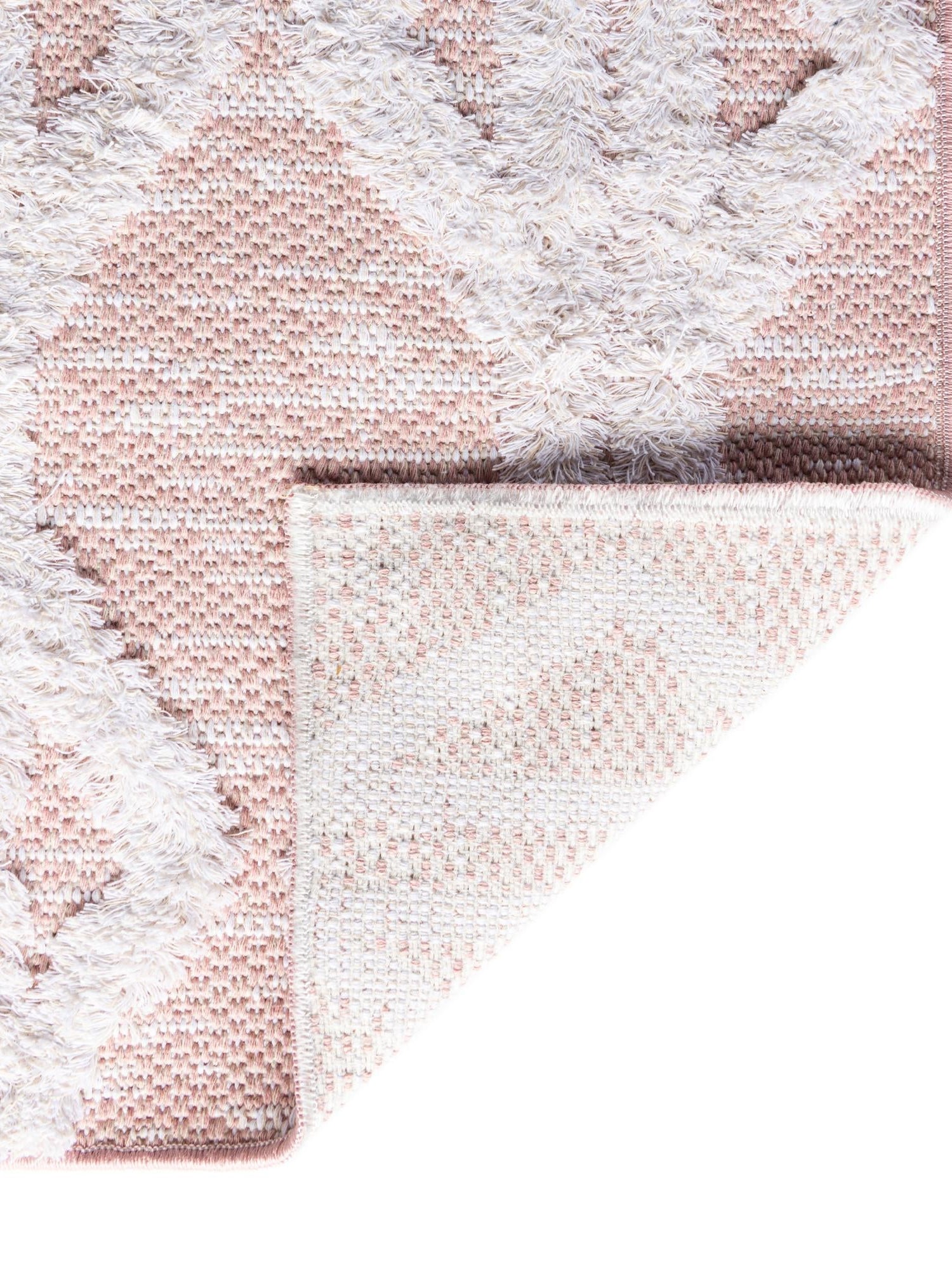 Pink 6' 4 x 9' Sabrina Soto Casa Rectangle Area Rug 100% Cotton Geometric Pattern All Natural Material Eco Friendly Carpet for Sale at Rug Engine