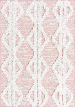 Pink 2' 3 x 3' Sabrina Soto Casa Rectangle Area Rug 100% Cotton Geometric Pattern All Natural Material Eco Friendly Carpet for Sale at Rug Engine