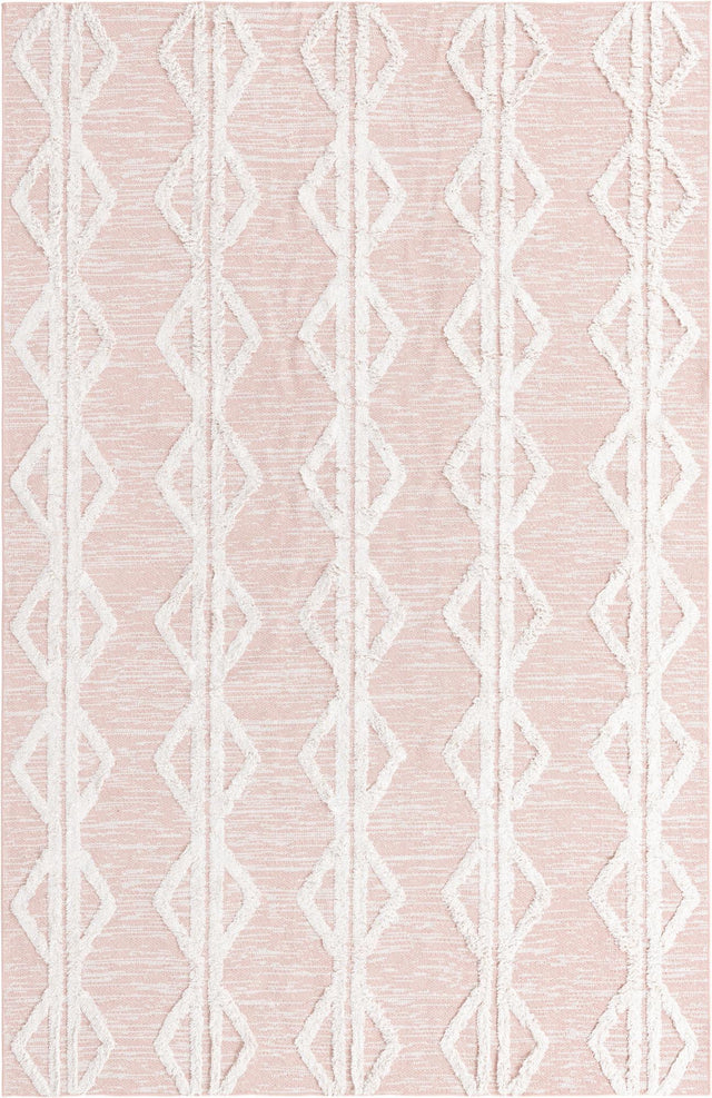 Pink 1' 3 x 1' 4 Sabrina Soto Casa Sample Area Rug 100% Cotton Geometric Pattern All Natural Material Eco Friendly Carpet for Sale at Rug Engine