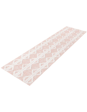 Pink 2' 7 x 12' Sabrina Soto Casa Runner Area Rug 100% Cotton Geometric Pattern All Natural Material Eco Friendly Carpet for Sale at Rug Engine