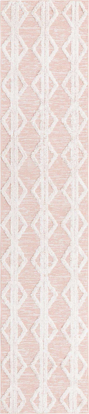 Pink 2' 7 x 12' Sabrina Soto Casa Runner Area Rug 100% Cotton Geometric Pattern All Natural Material Eco Friendly Carpet for Sale at Rug Engine