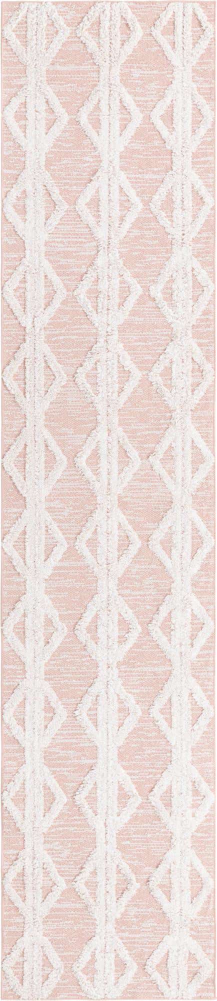 Pink 2' 7 x 12' Sabrina Soto Casa Runner Area Rug 100% Cotton Geometric Pattern All Natural Material Eco Friendly Carpet for Sale at Rug Engine