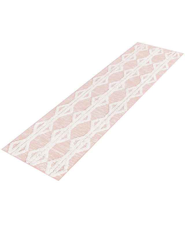 Pink 2' 3 x 8' Sabrina Soto Casa Runner Area Rug 100% Cotton Geometric Pattern All Natural Material Eco Friendly Carpet for Sale at Rug Engine