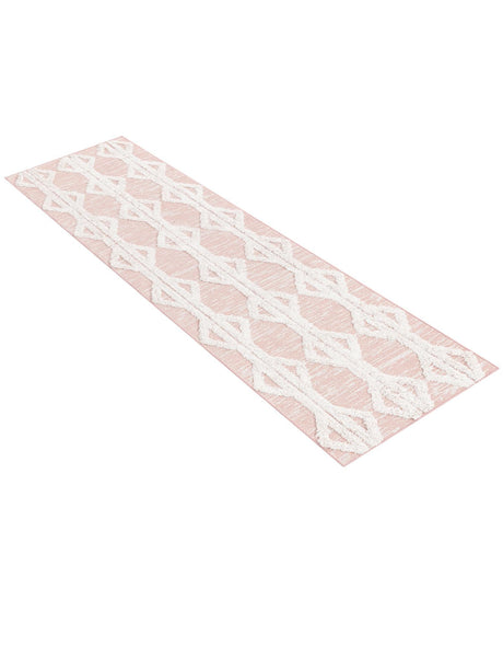 Pink 2' 3 x 8' Sabrina Soto Casa Runner Area Rug 100% Cotton Geometric Pattern All Natural Material Eco Friendly Carpet for Sale at Rug Engine