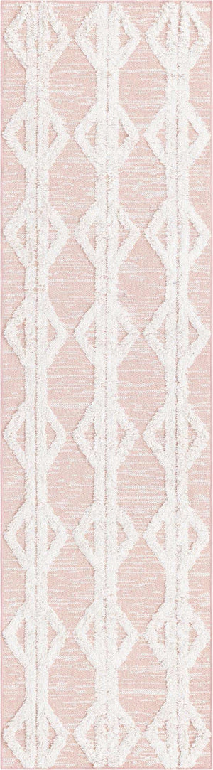 Pink 2' 3 x 8' Sabrina Soto Casa Runner Area Rug 100% Cotton Geometric Pattern All Natural Material Eco Friendly Carpet for Sale at Rug Engine