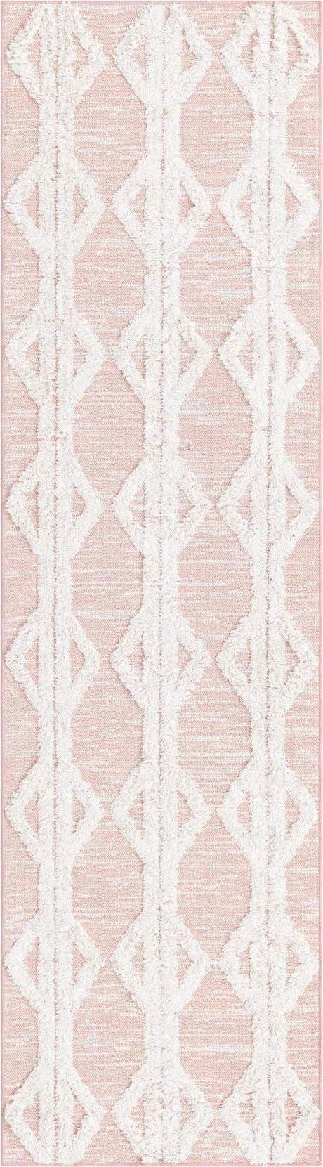 Pink 2' 3 x 8' Sabrina Soto Casa Runner Area Rug 100% Cotton Geometric Pattern All Natural Material Eco Friendly Carpet for Sale at Rug Engine
