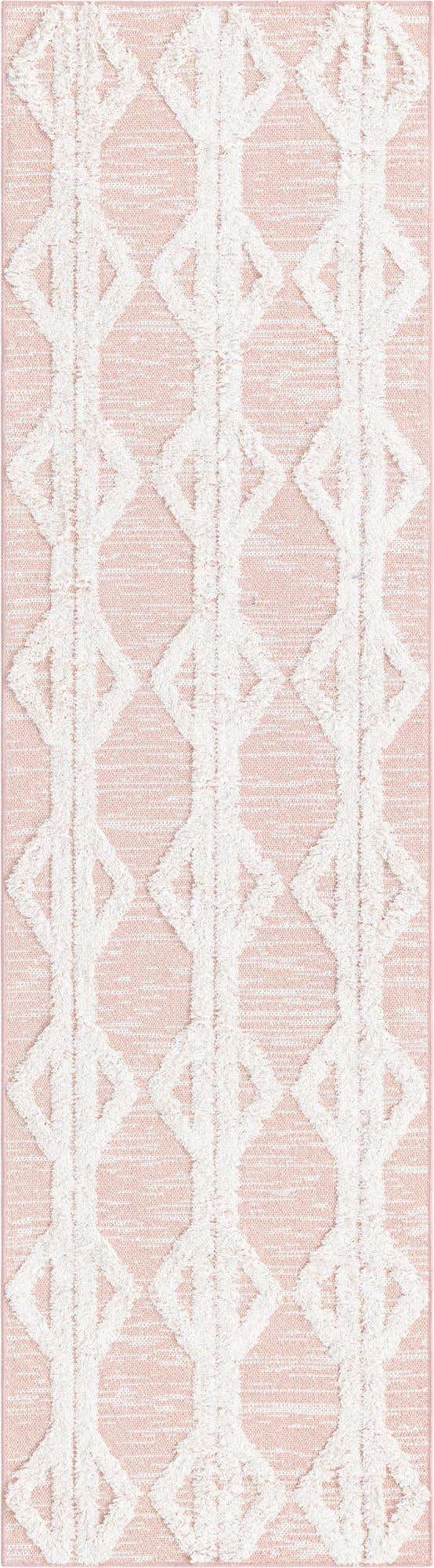 Pink 2' 3 x 8' Sabrina Soto Casa Runner Area Rug 100% Cotton Geometric Pattern All Natural Material Eco Friendly Carpet for Sale at Rug Engine