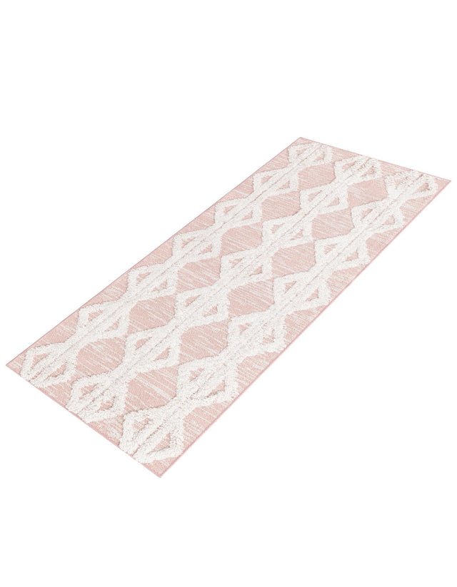 Pink 2' 3 x 6' Sabrina Soto Casa Runner Area Rug 100% Cotton Geometric Pattern All Natural Material Eco Friendly Carpet for Sale at Rug Engine
