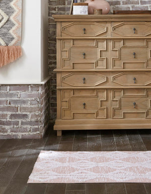 Pink 2' 3 x 8' Sabrina Soto Casa Runner Area Rug 100% Cotton Geometric Pattern All Natural Material Eco Friendly Carpet for Sale at Rug Engine